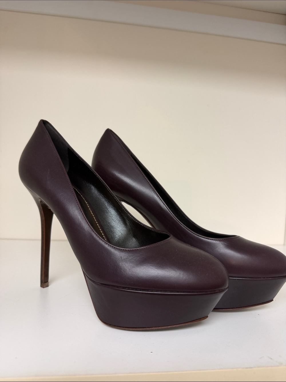 Brand New, Sergio Rossi Women’s Platform Pumps in Deep Plum
